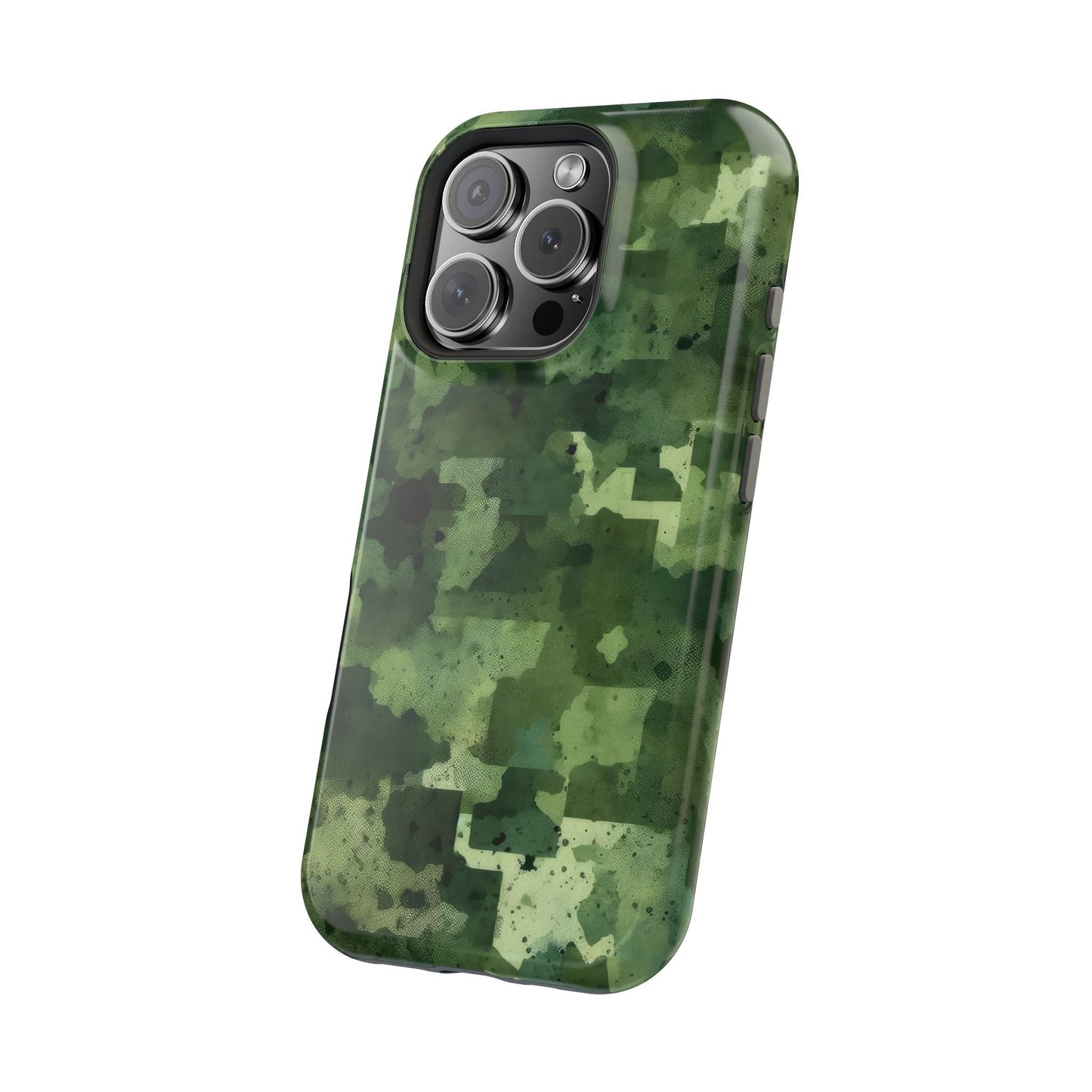 Green Camo Abstract Art - MagSafe iPhone Case - BOGO Cases