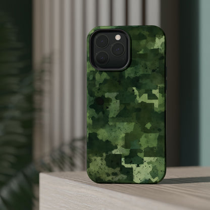 Green Camo Abstract Art - MagSafe iPhone Case - BOGO Cases