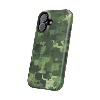 Green Camo Abstract Art - MagSafe iPhone Case - BOGO Cases