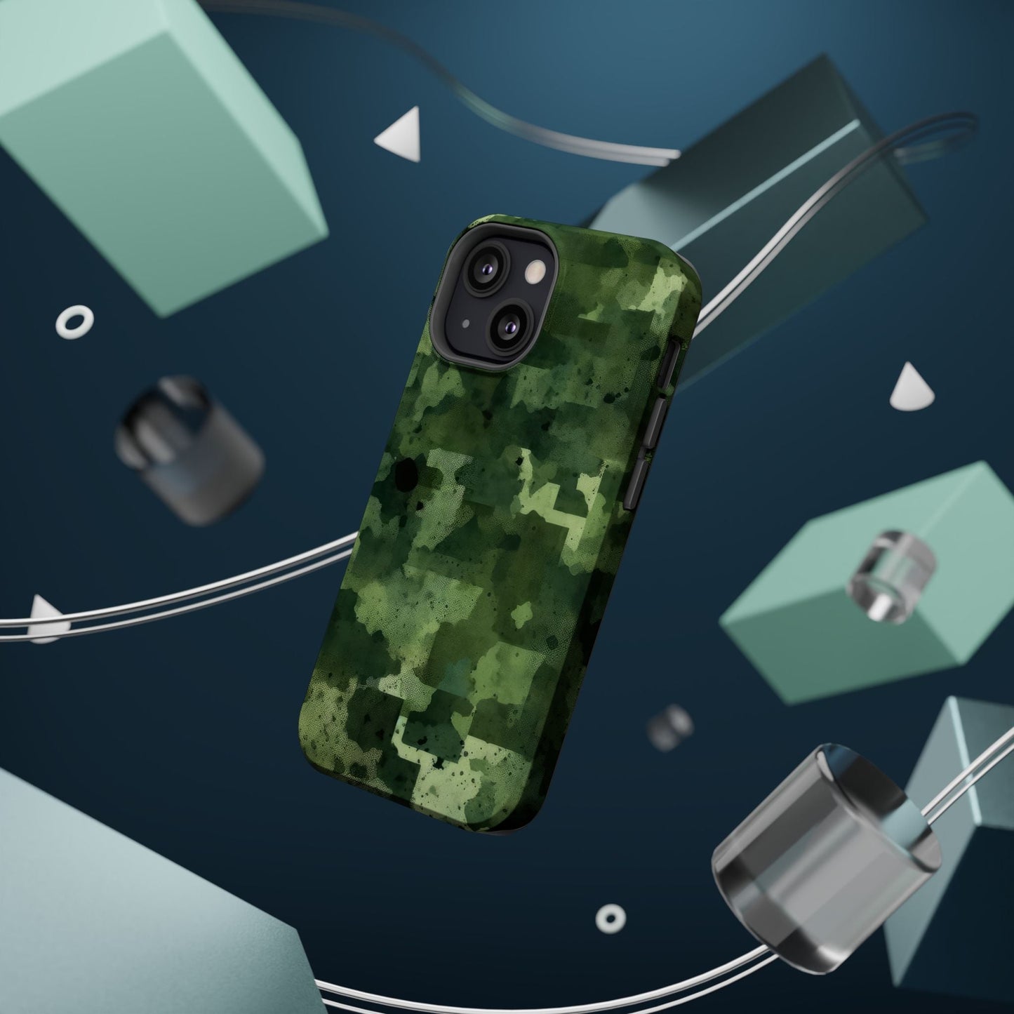 Green Camo Abstract Art - MagSafe iPhone Case - BOGO Cases