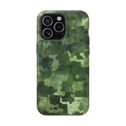 Green Camo Abstract Art - MagSafe iPhone Case - BOGO Cases