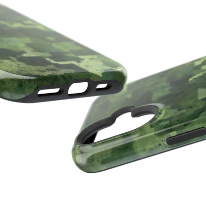 Green Camo Abstract Art - MagSafe iPhone Case - BOGO Cases