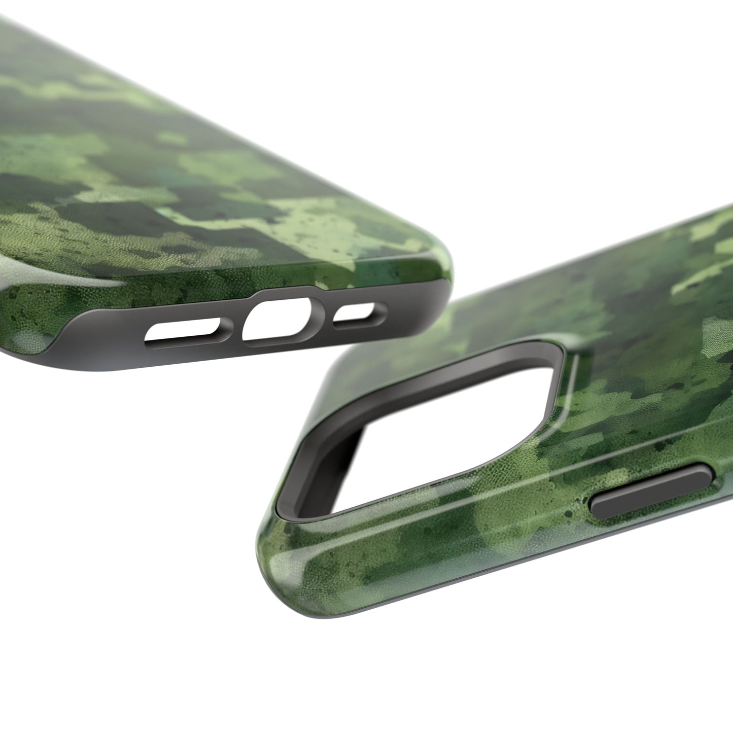 Green Camo Abstract Art - MagSafe iPhone Case - BOGO Cases