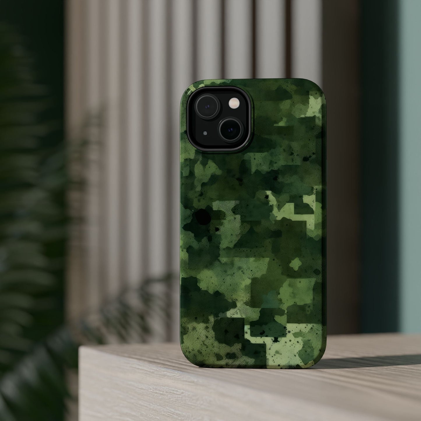 Green Camo Abstract Art - MagSafe iPhone Case - BOGO Cases