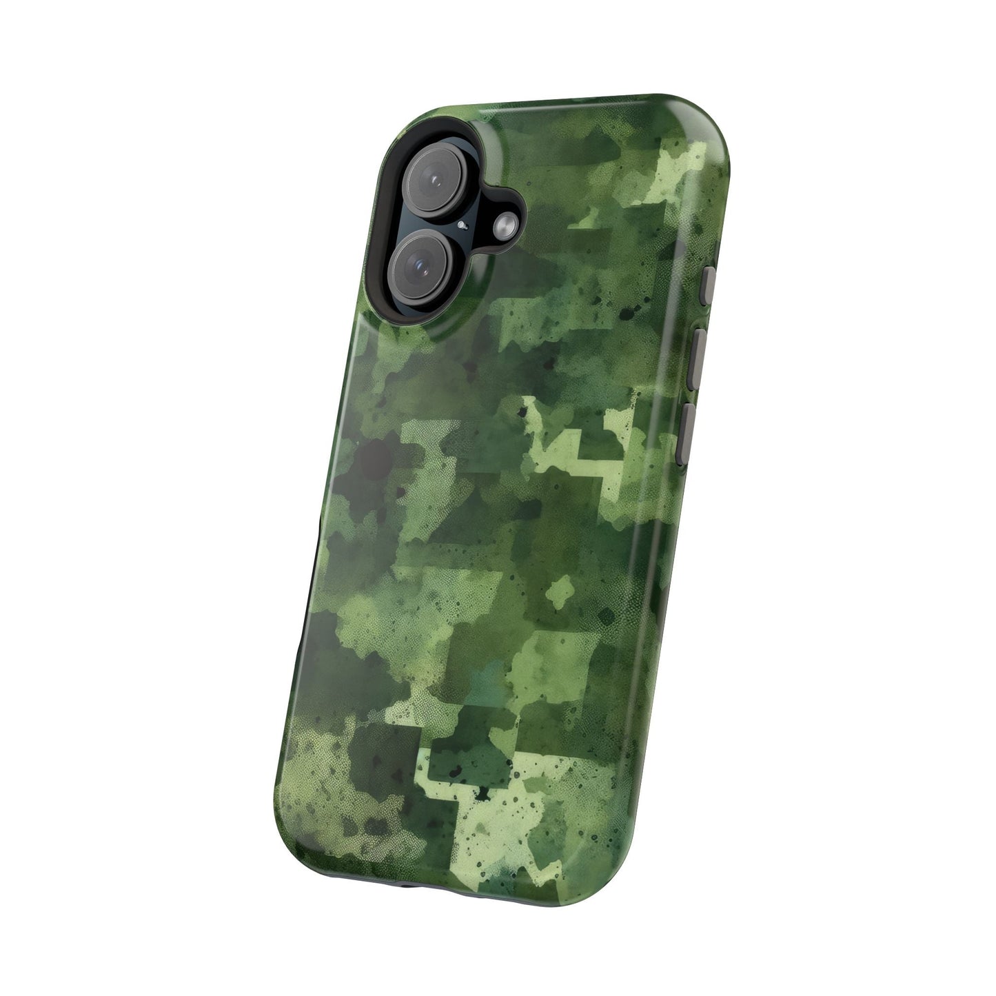 Green Camo Abstract Art - MagSafe iPhone Case - BOGO Cases