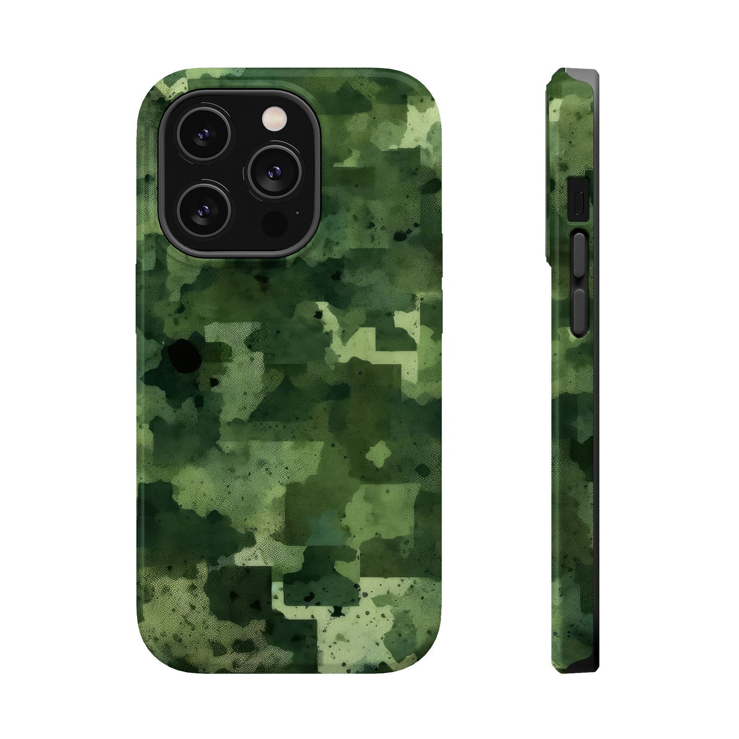 Green Camo Abstract Art - MagSafe iPhone Case - BOGO Cases