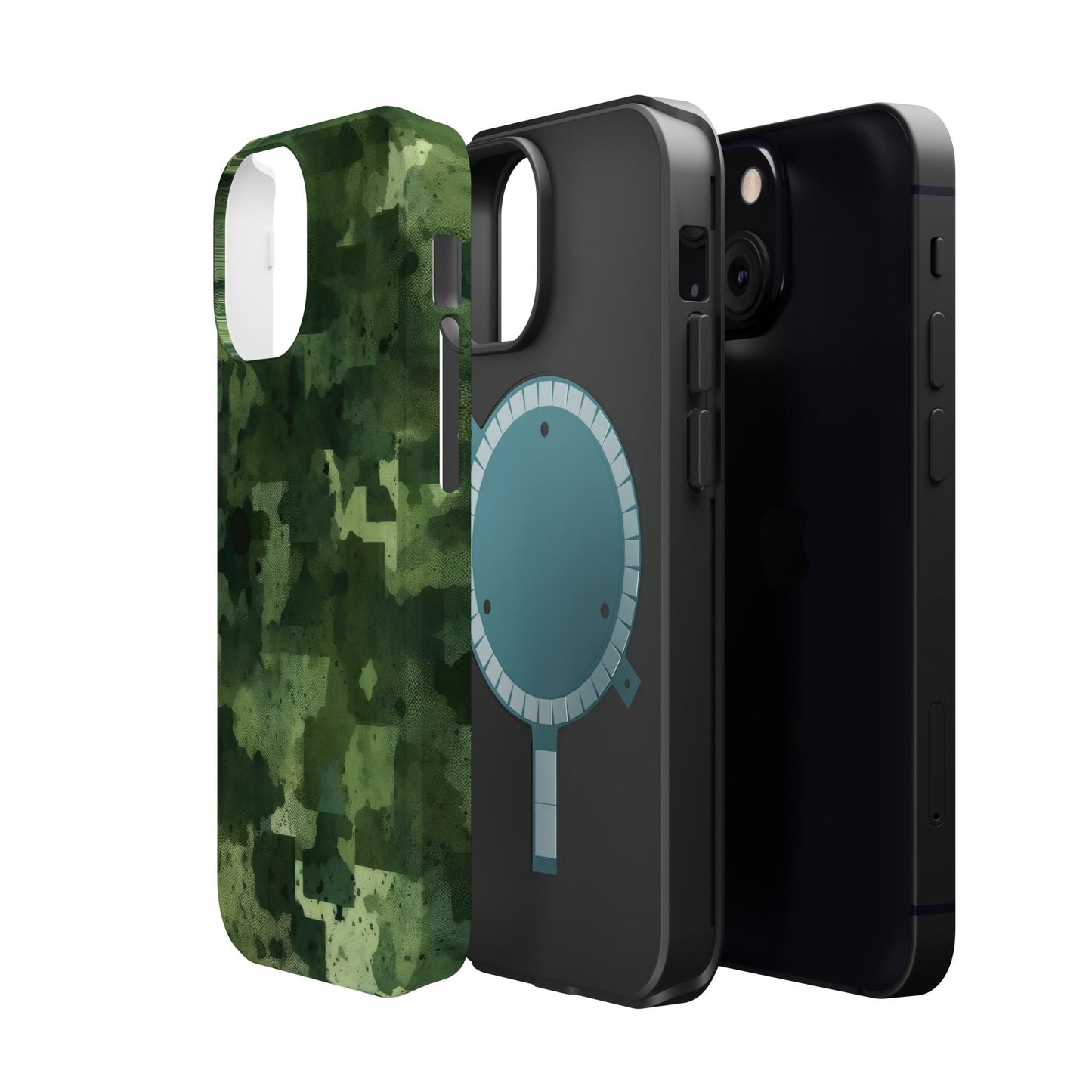 Green Camo Abstract Art - MagSafe iPhone Case - BOGO Cases