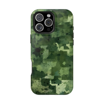 Green Camo Abstract Art - MagSafe iPhone Case - BOGO Cases