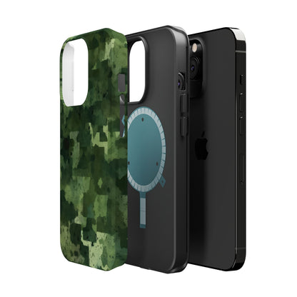 Green Camo Abstract Art - MagSafe iPhone Case - BOGO Cases