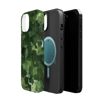 Green Camo Abstract Art - MagSafe iPhone Case - BOGO Cases