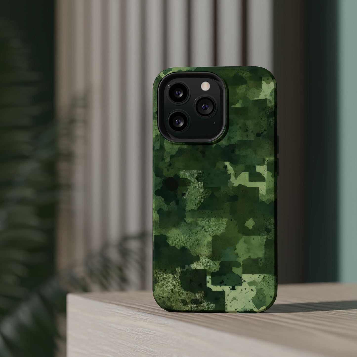 Green Camo Abstract Art - MagSafe iPhone Case - BOGO Cases