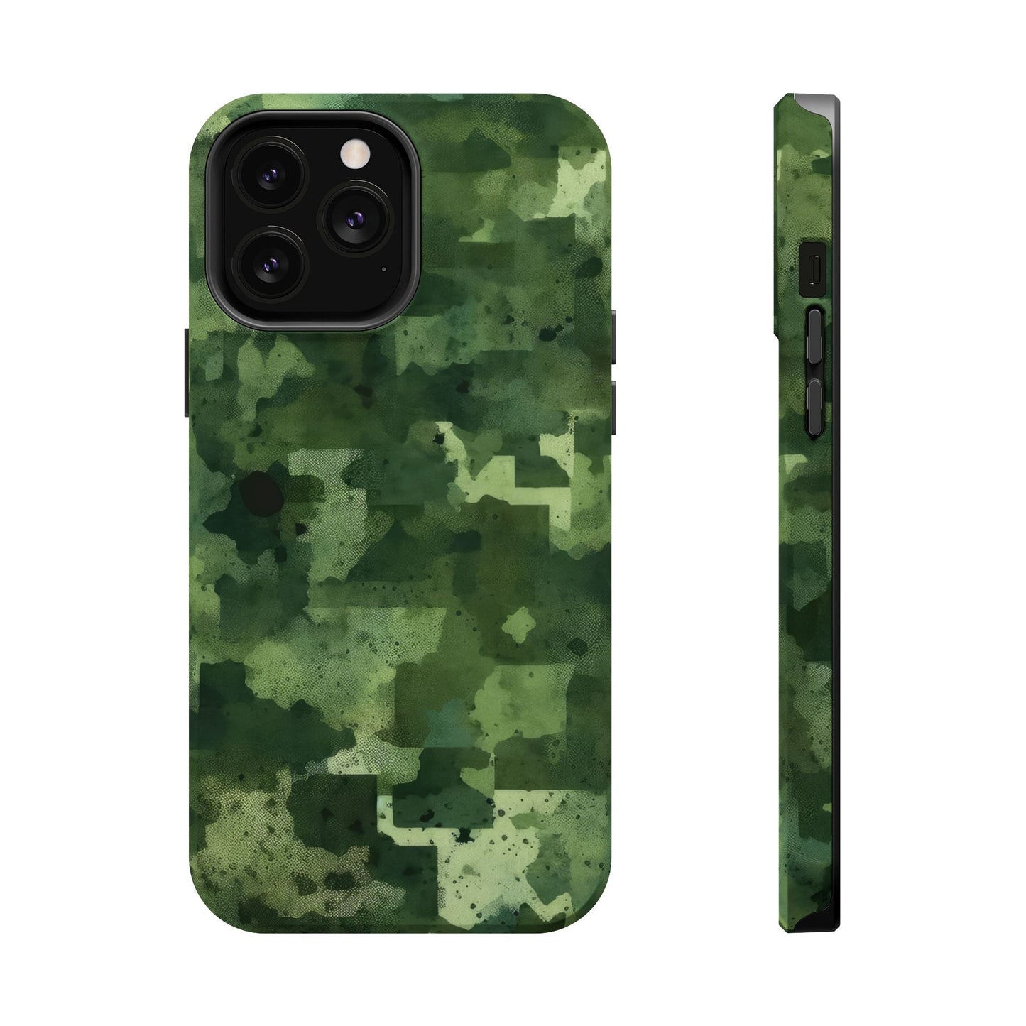 Green Camo Abstract Art - MagSafe iPhone Case - BOGO Cases
