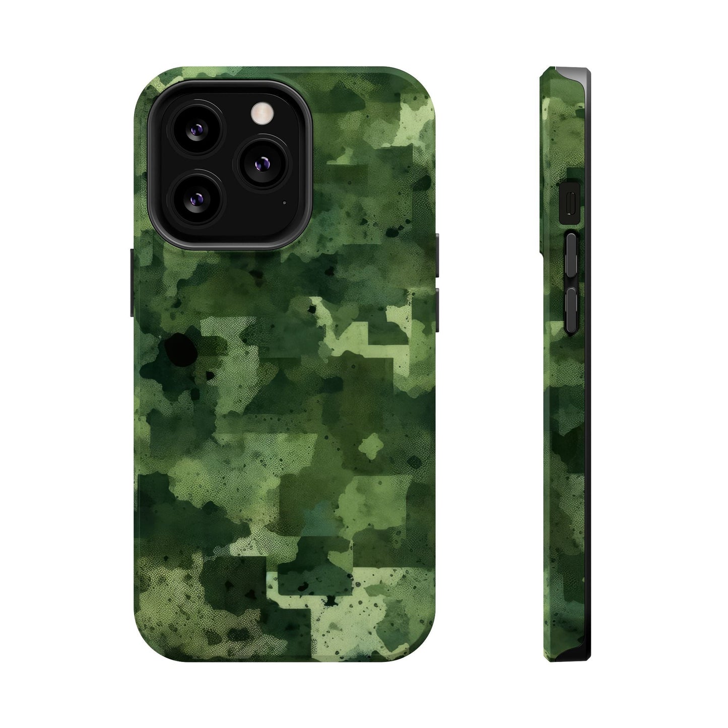 Green Camo Abstract Art - MagSafe iPhone Case - BOGO Cases