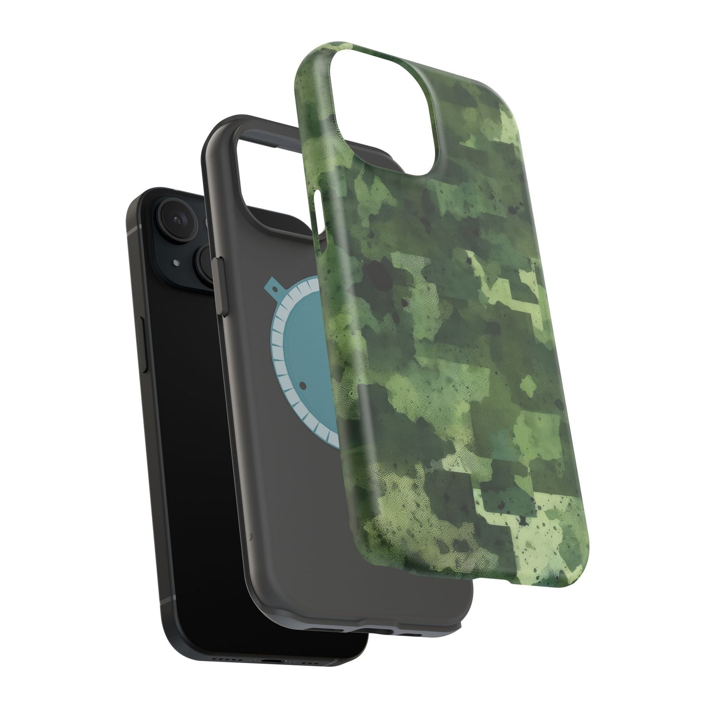 Green Camo Abstract Art - MagSafe iPhone Case - BOGO Cases