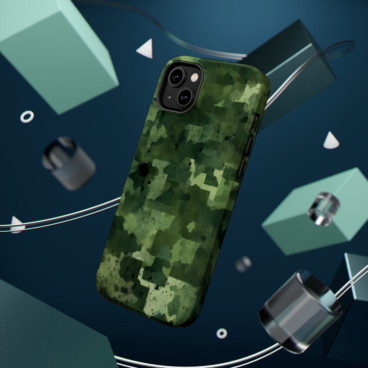 Green Camo Abstract Art - MagSafe iPhone Case - BOGO Cases