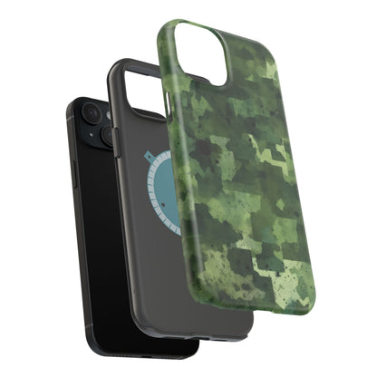Green Camo Abstract Art - MagSafe iPhone Case - BOGO Cases