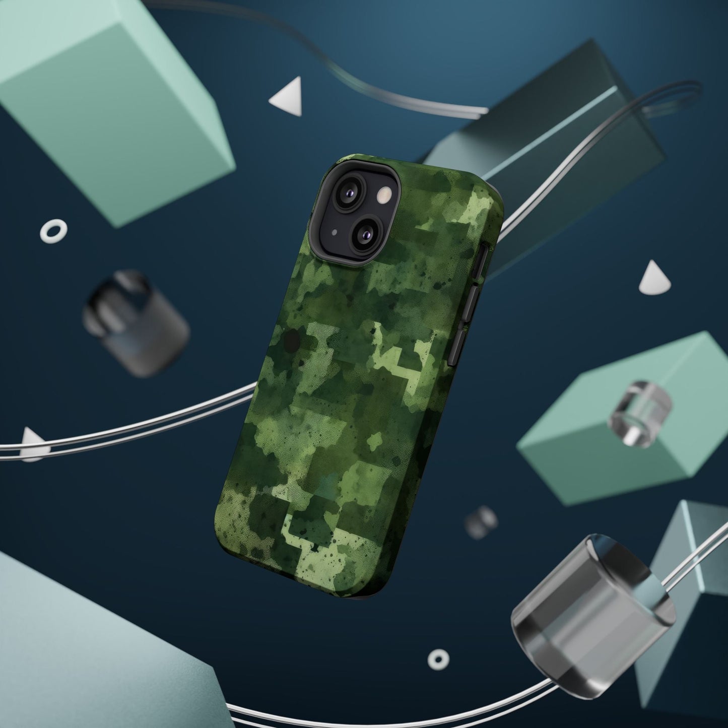 Green Camo Abstract Art - MagSafe iPhone Case - BOGO Cases