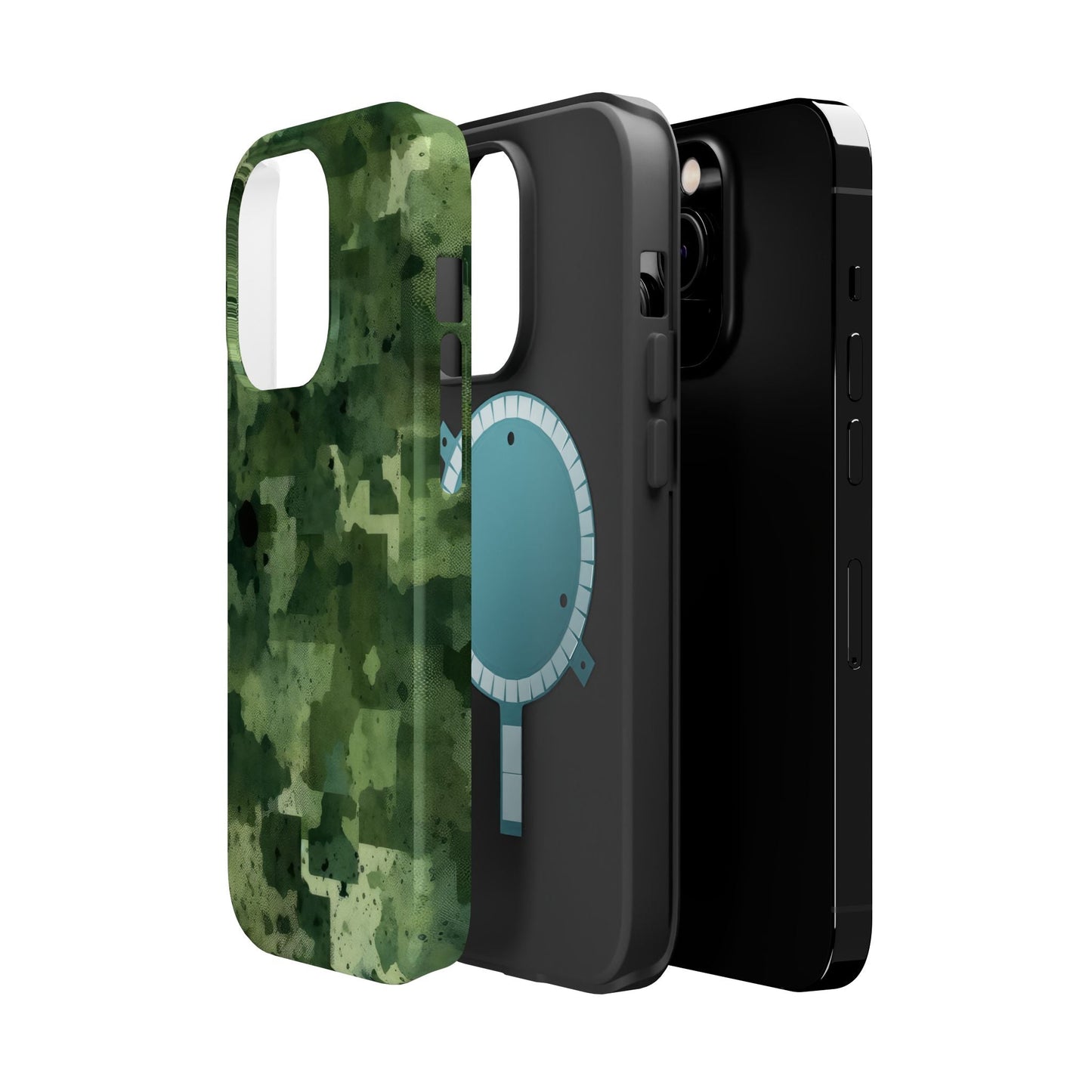 Green Camo Abstract Art - MagSafe iPhone Case - BOGO Cases