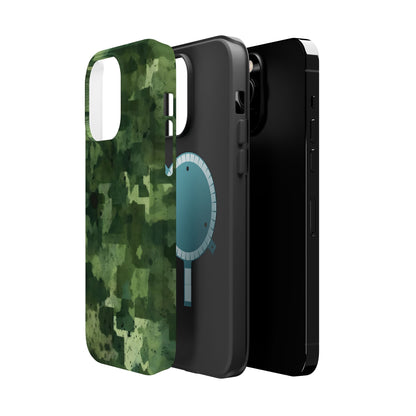 Green Camo Abstract Art - MagSafe iPhone Case - BOGO Cases