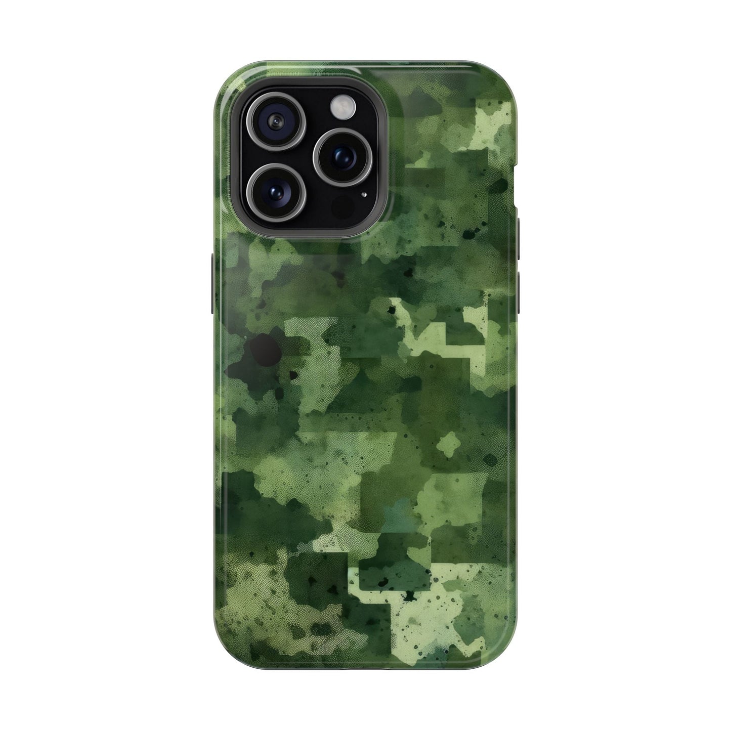 Green Camo Abstract Art - MagSafe iPhone Case - BOGO Cases