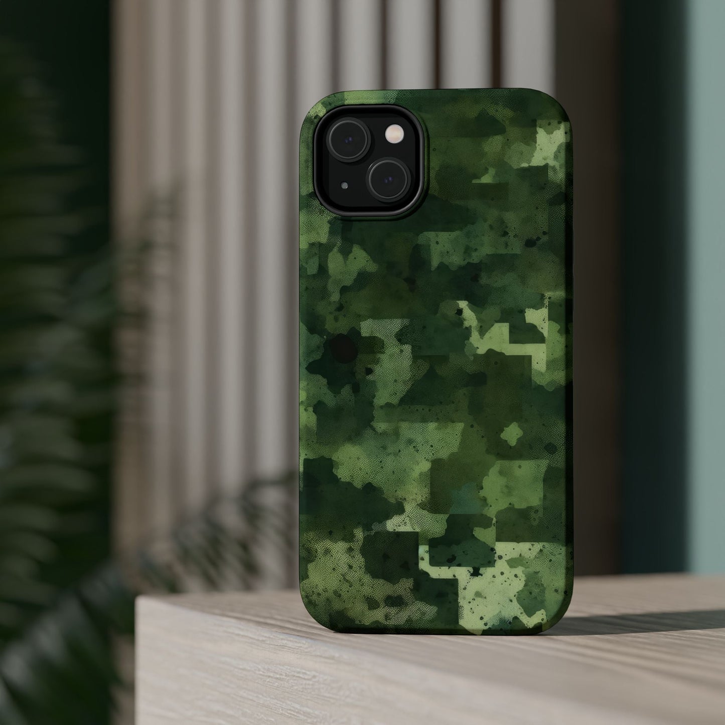 Green Camo Abstract Art - MagSafe iPhone Case - BOGO Cases