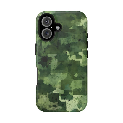 Green Camo Abstract Art - MagSafe iPhone Case - BOGO Cases