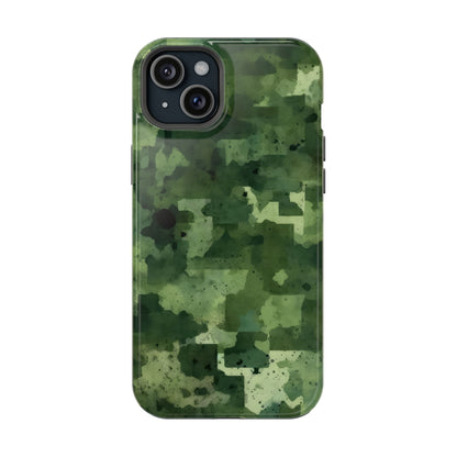 Green Camo Abstract Art - MagSafe iPhone Case - BOGO Cases