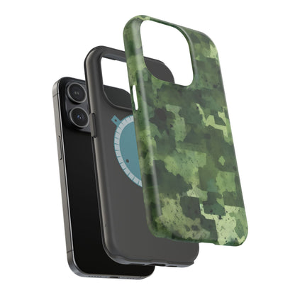 Green Camo Abstract Art - MagSafe iPhone Case - BOGO Cases