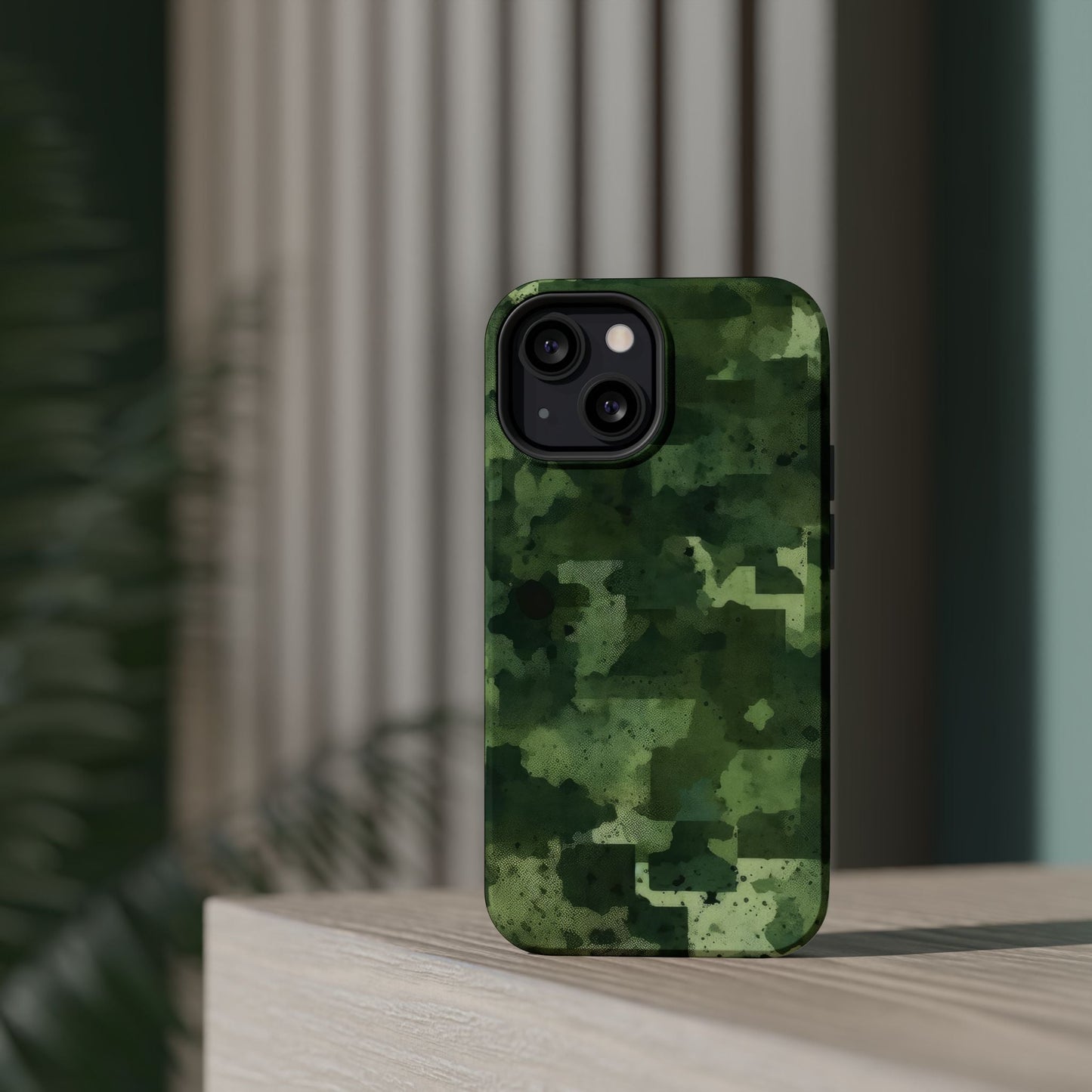Green Camo Abstract Art - MagSafe iPhone Case - BOGO Cases