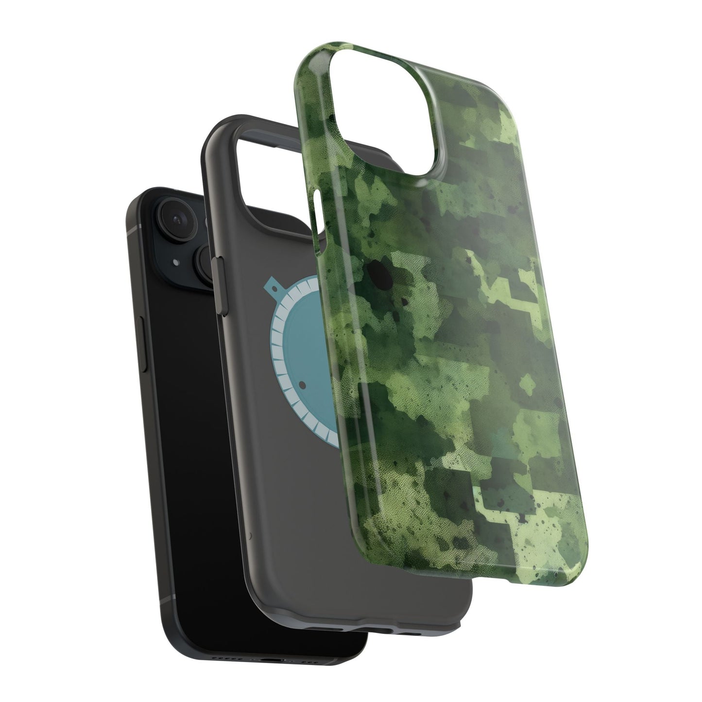 Green Camo Abstract Art - MagSafe iPhone Case - BOGO Cases