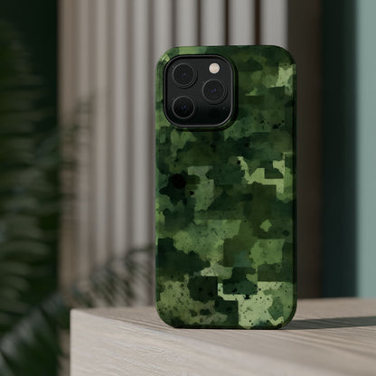 Green Camo Abstract Art - MagSafe iPhone Case - BOGO Cases