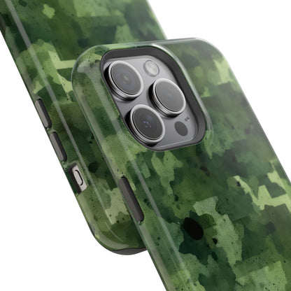 Green Camo Abstract Art - MagSafe iPhone Case - BOGO Cases