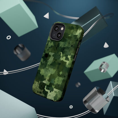 Green Camo Abstract Art - MagSafe iPhone Case - BOGO Cases