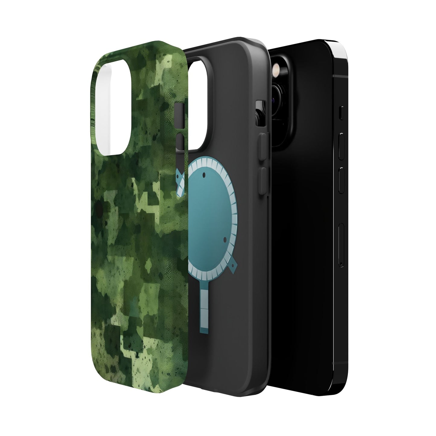 Green Camo Abstract Art - MagSafe iPhone Case - BOGO Cases