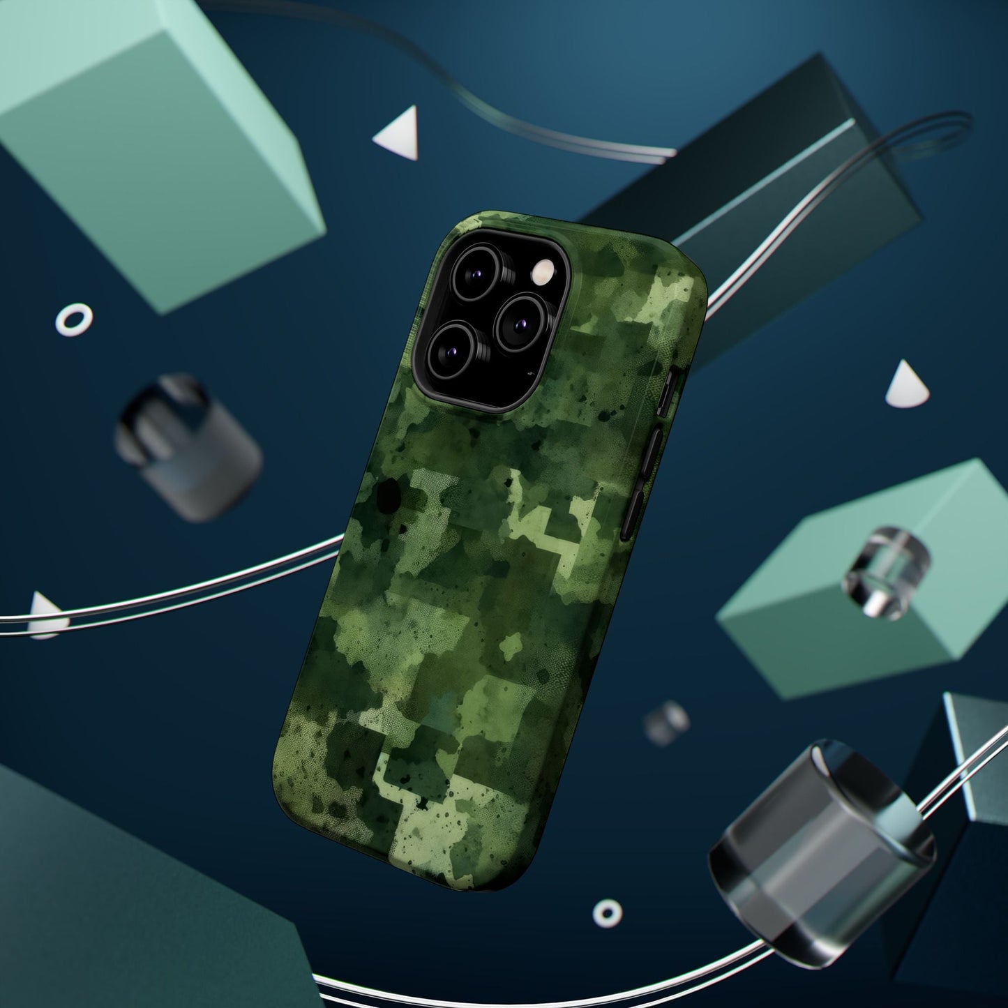 Green Camo Abstract Art - MagSafe iPhone Case - BOGO Cases