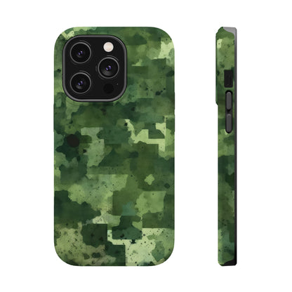 Green Camo Abstract Art - MagSafe iPhone Case - BOGO Cases