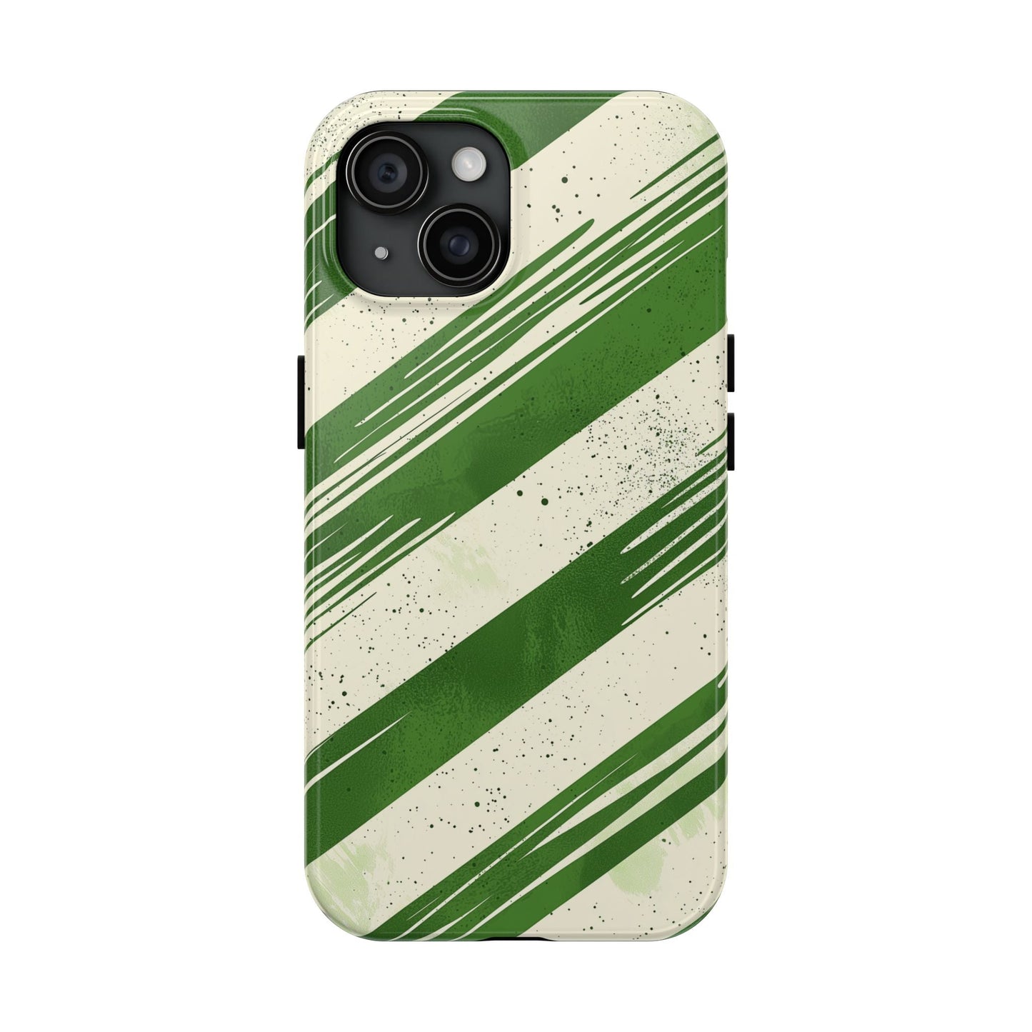 Green Stripes iPhone Case – Bold Diagonal Brushstroke Design - BOGO Cases