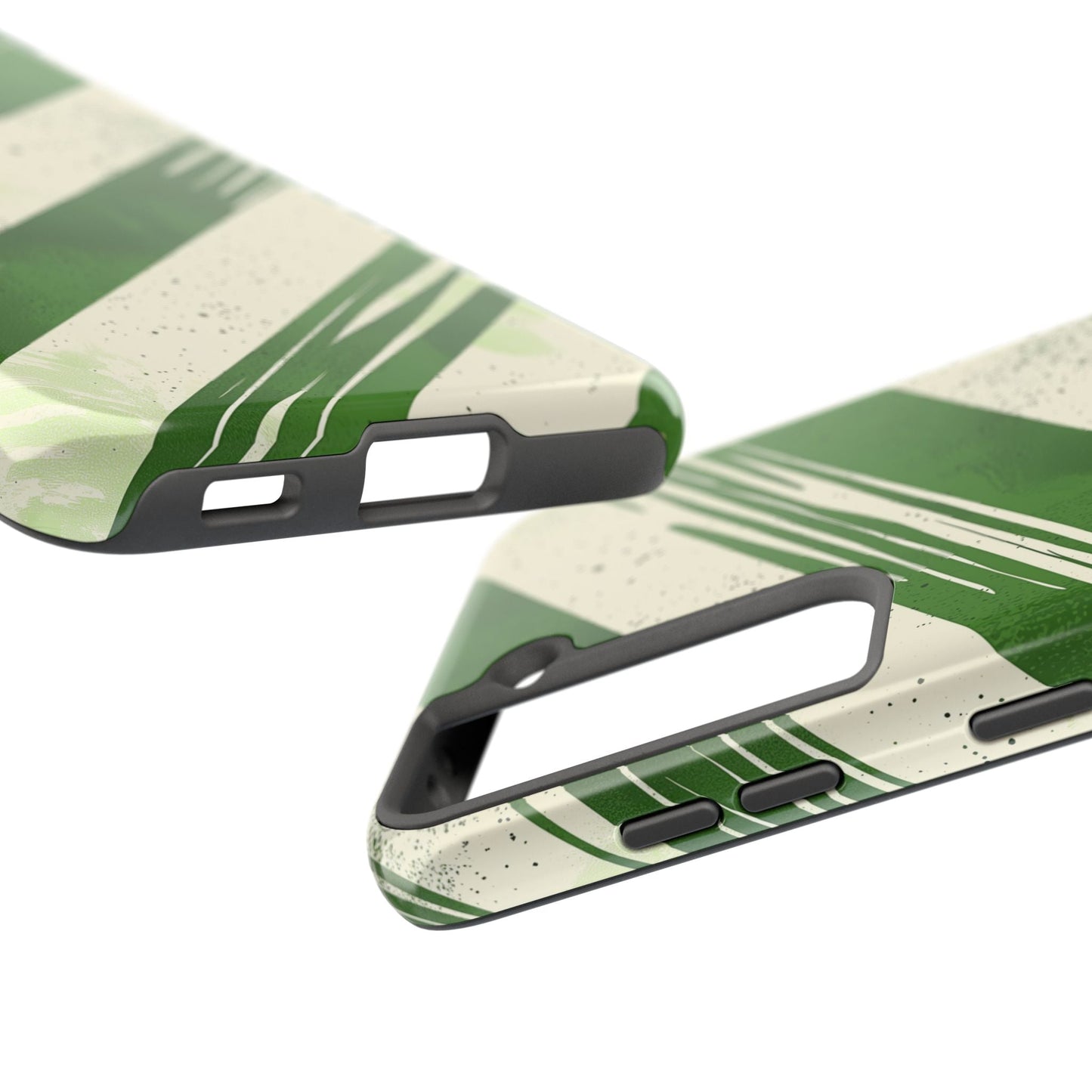 Green Stripes Samsung Galaxy Case – Bold Diagonal Brushstroke Design - BOGO Cases