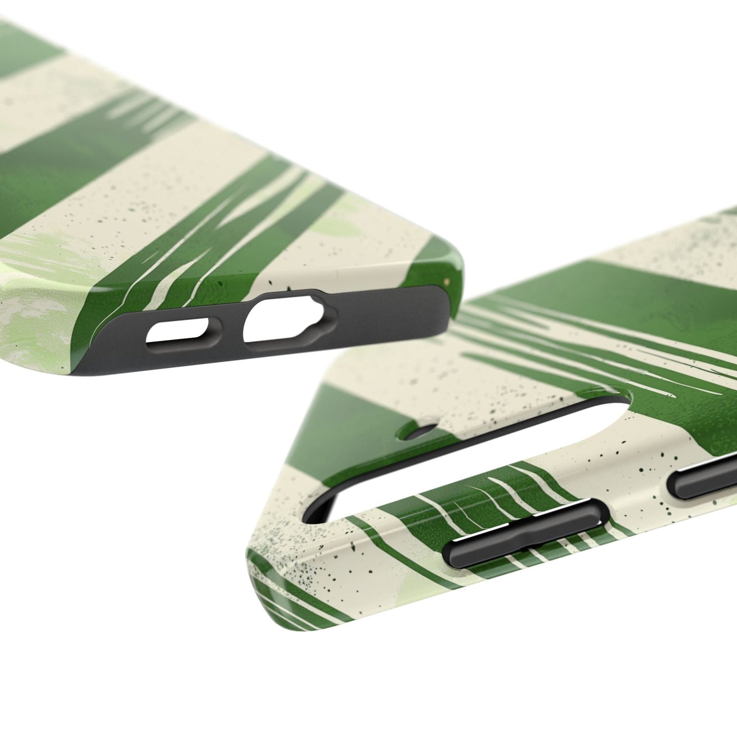 Green Stripes Samsung Galaxy Case – Bold Diagonal Brushstroke Design - BOGO Cases