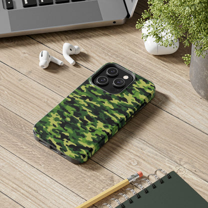 Green Woodland Camouflage – iPhone Case, Sleek and Durable Design - BOGO Cases