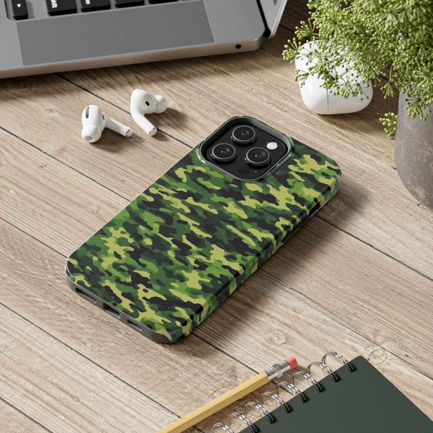 Green Woodland Camouflage – iPhone Case, Sleek and Durable Design - BOGO Cases
