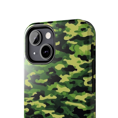 Green Woodland Camouflage – iPhone Case, Sleek and Durable Design - BOGO Cases