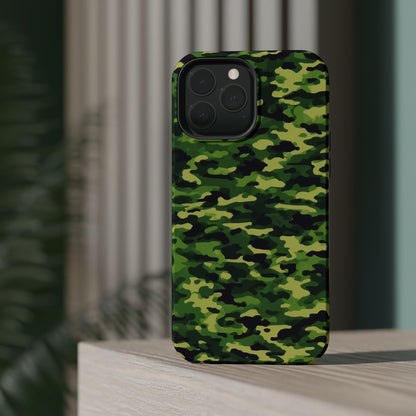 Green Woodland Camouflage – MagSafe iPhone Case, Slim and Shockproof - BOGO Cases