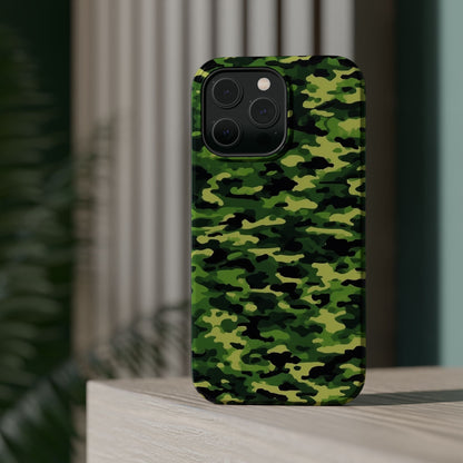Green Woodland Camouflage – MagSafe iPhone Case, Slim and Shockproof - BOGO Cases