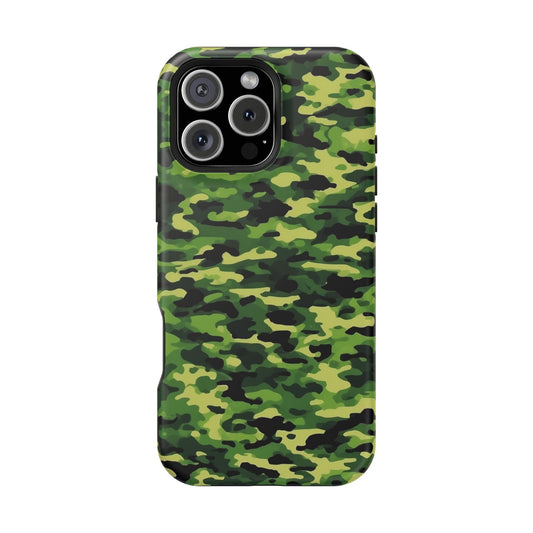 Green Woodland Camouflage – MagSafe iPhone Case, Slim and Shockproof - BOGO Cases