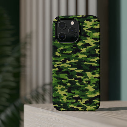 Green Woodland Camouflage – MagSafe iPhone Case, Slim and Shockproof - BOGO Cases