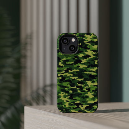 Green Woodland Camouflage – MagSafe iPhone Case, Slim and Shockproof - BOGO Cases