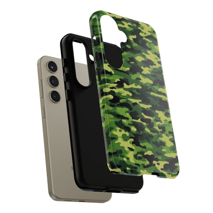 Green Woodland Camouflage – Samsung Galaxy Case, Tough Drop - Proof Design - BOGO Cases