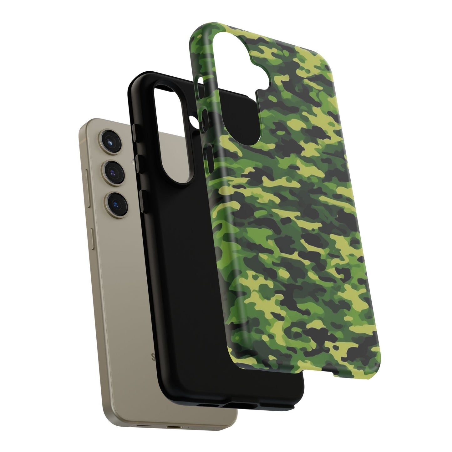 Green Woodland Camouflage – Samsung Galaxy Case, Tough Drop - Proof Design - BOGO Cases
