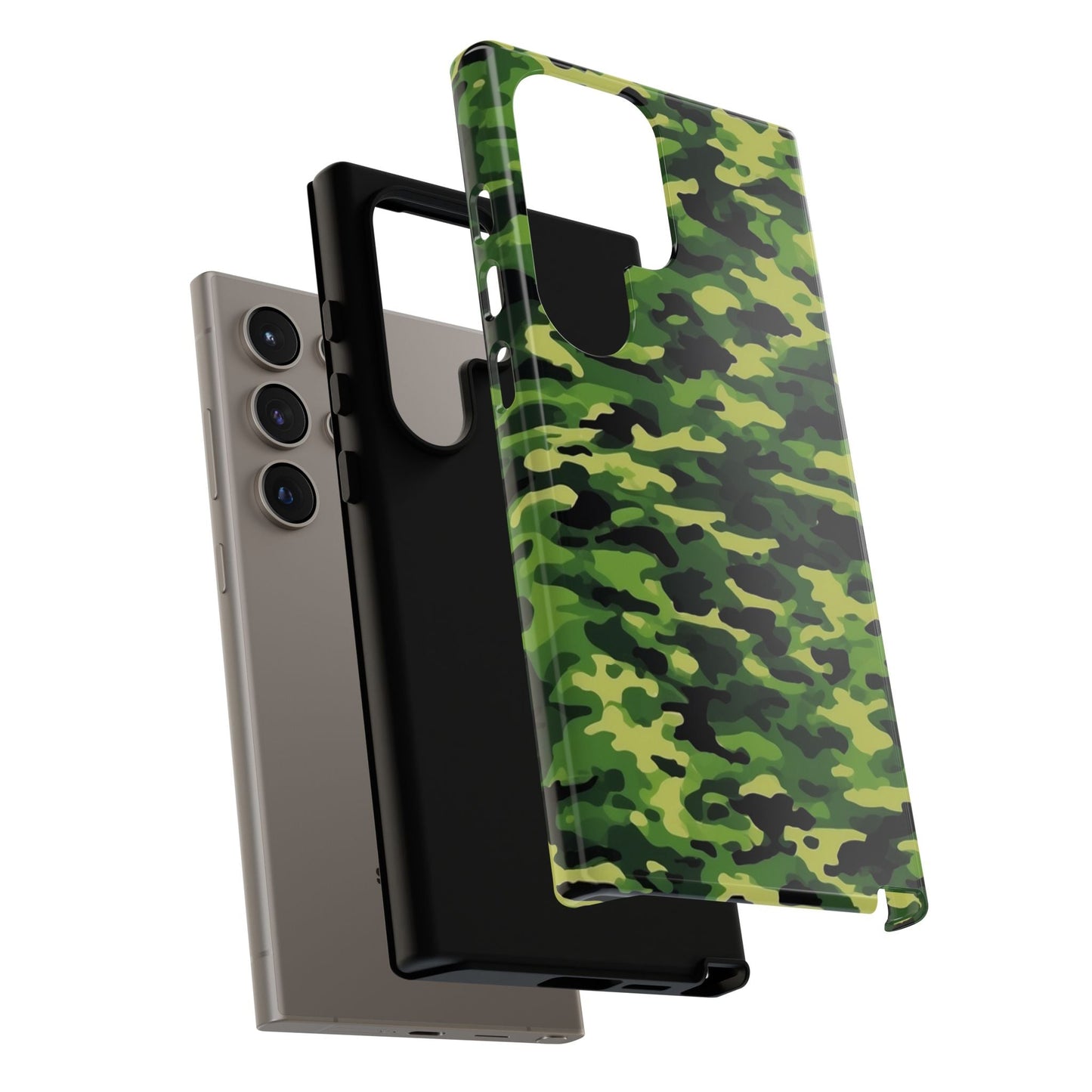 Green Woodland Camouflage – Samsung Galaxy Case, Tough Drop - Proof Design - BOGO Cases